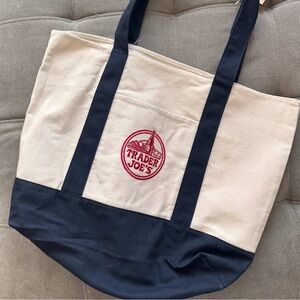 Boston Traders Cream and Black Tote Bag